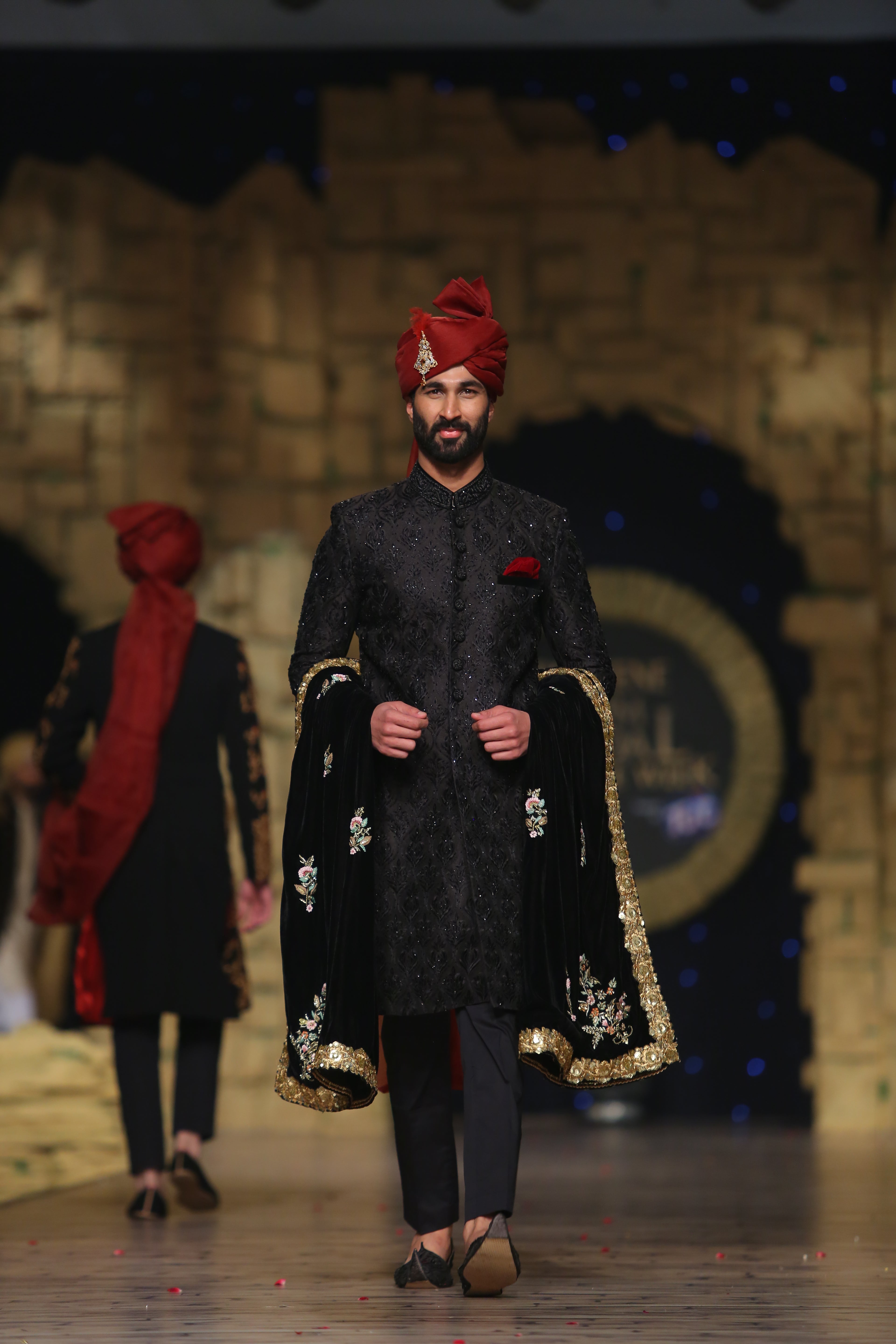Black Diamond Hand Work Sherwani Humayunalamgir