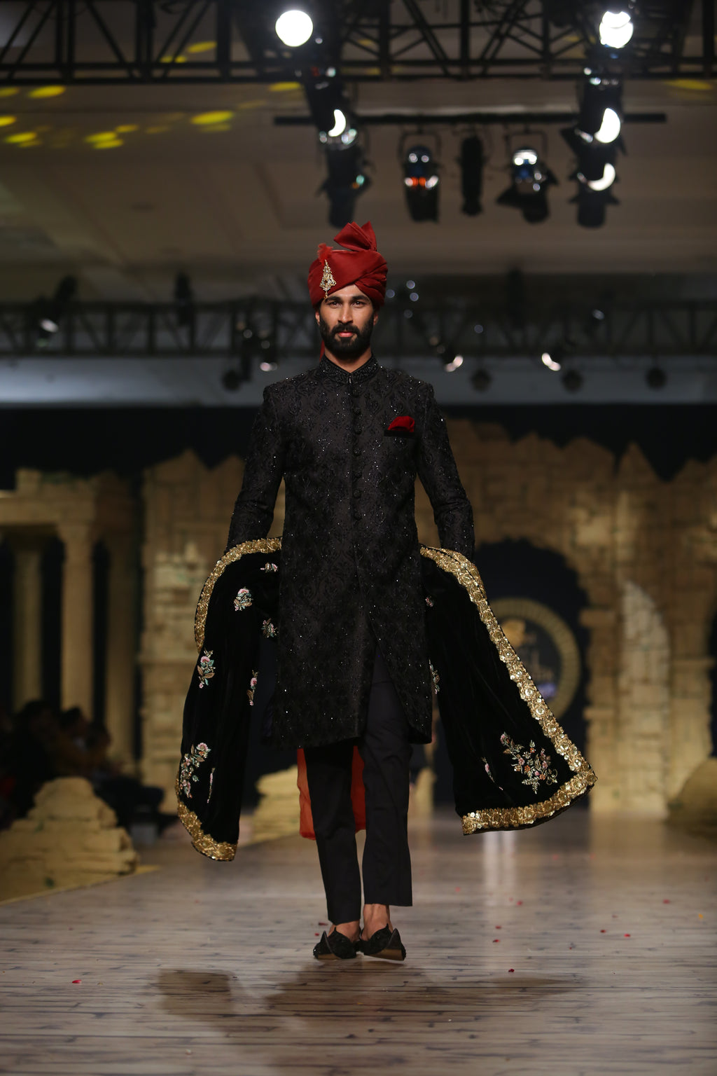 Black Diamond Hand Work Sherwani Humayunalamgir