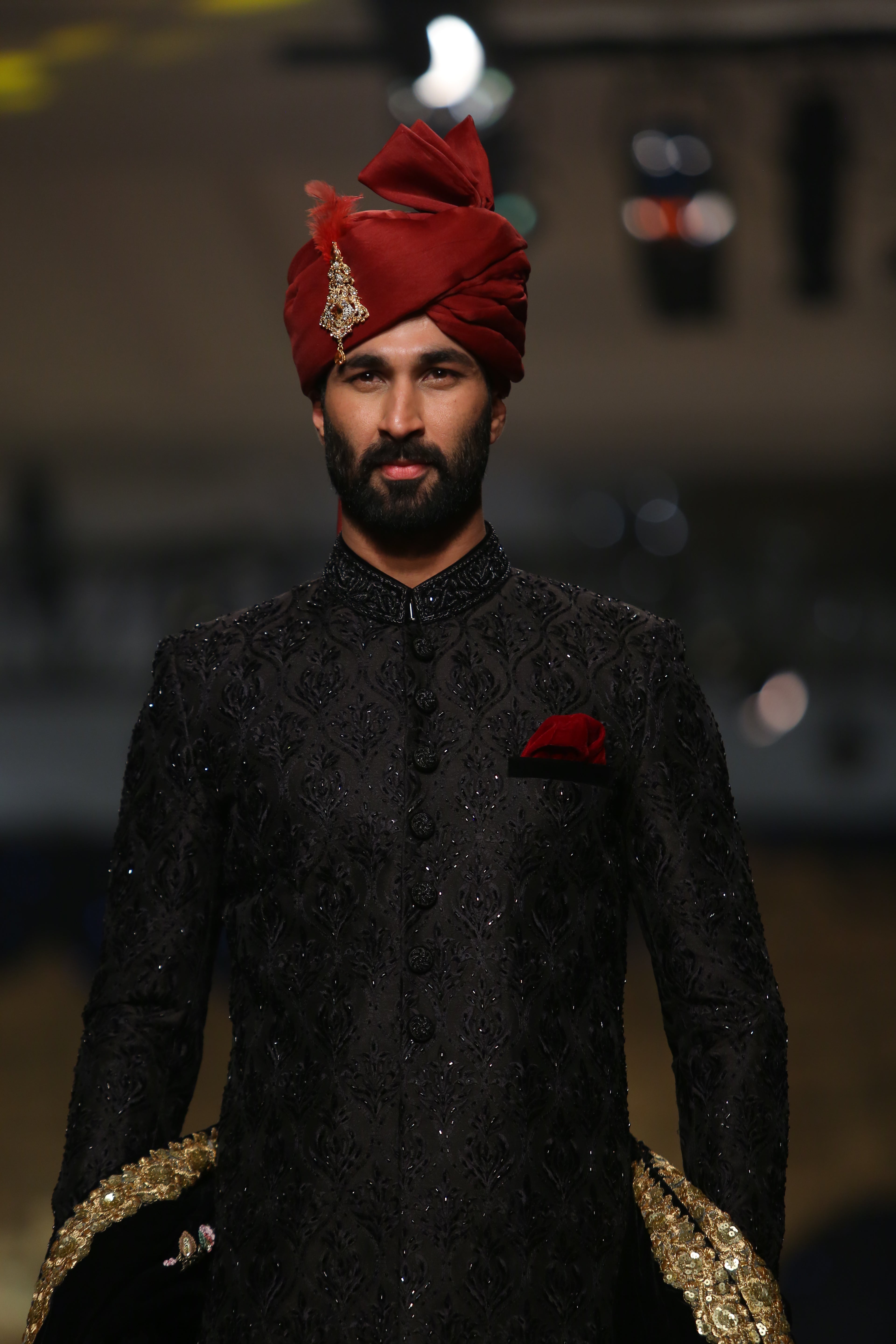 Black Diamond Hand Work Sherwani Humayunalamgir