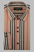 Beige Stripe Shirt Humayunalamgir S