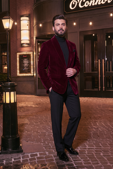 RED VELVET TUXEDO Luxury Formal Humayun Alamgir