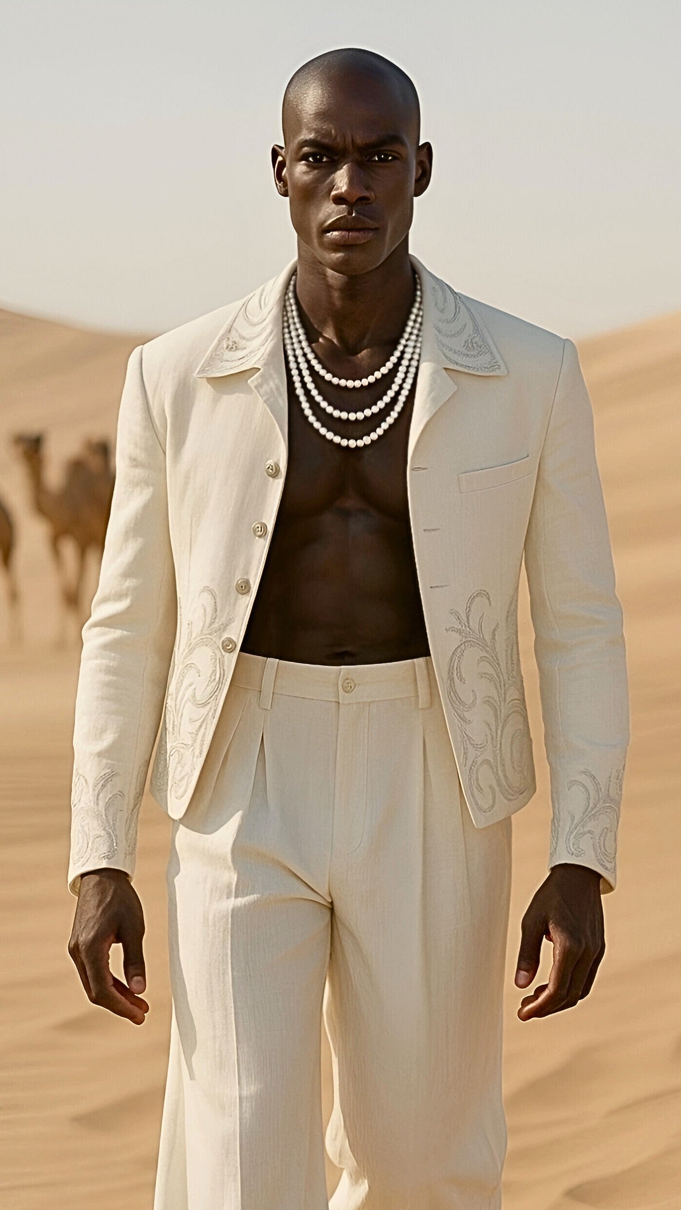 White and Grey Embroidered Co-rd set Casual Humayun Alamgir