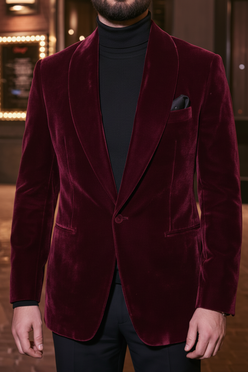 RED VELVET TUXEDO Luxury Formal Humayun Alamgir
