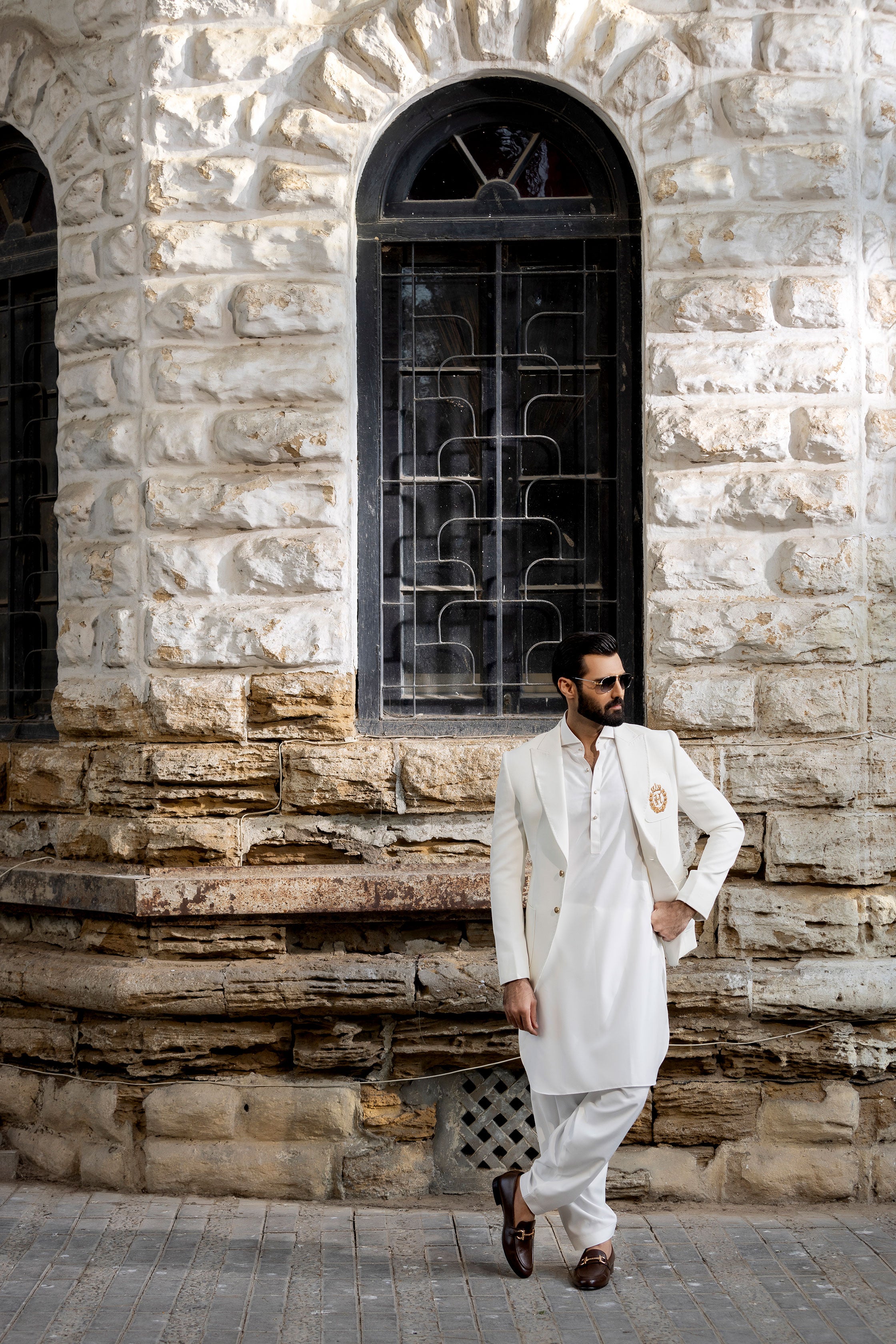 White Blazer jacket Humayun Alamgir