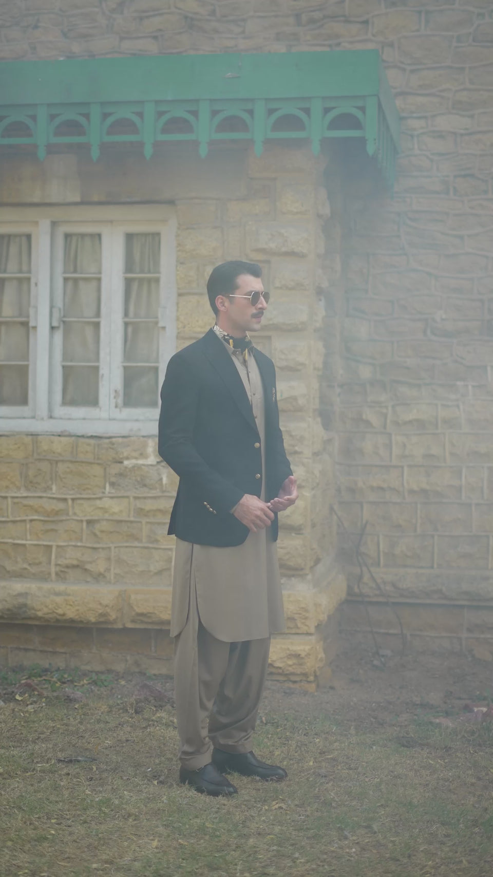 DARK BEIGE BOSKY SHALWAR KAMEEZ Humayunalamgir