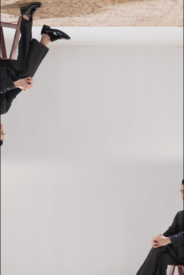 Black Tarqee Kurta Pajama Clothing Humayunalamgir