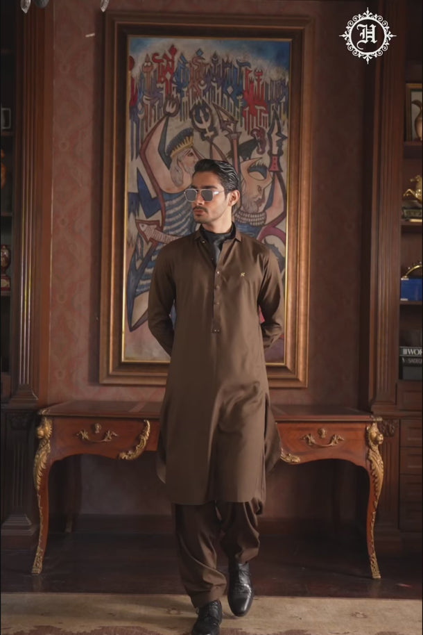 LIGHT BROWN WASH N WEAR SHALWAR KAMEEZ Clothing Humayunalamgir