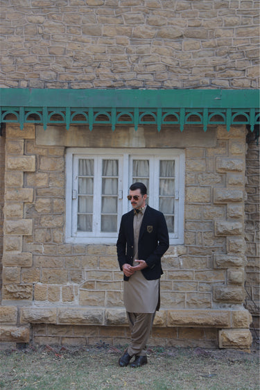 BLACK ARMANI BREASTED BLAZER Humayunalamgir