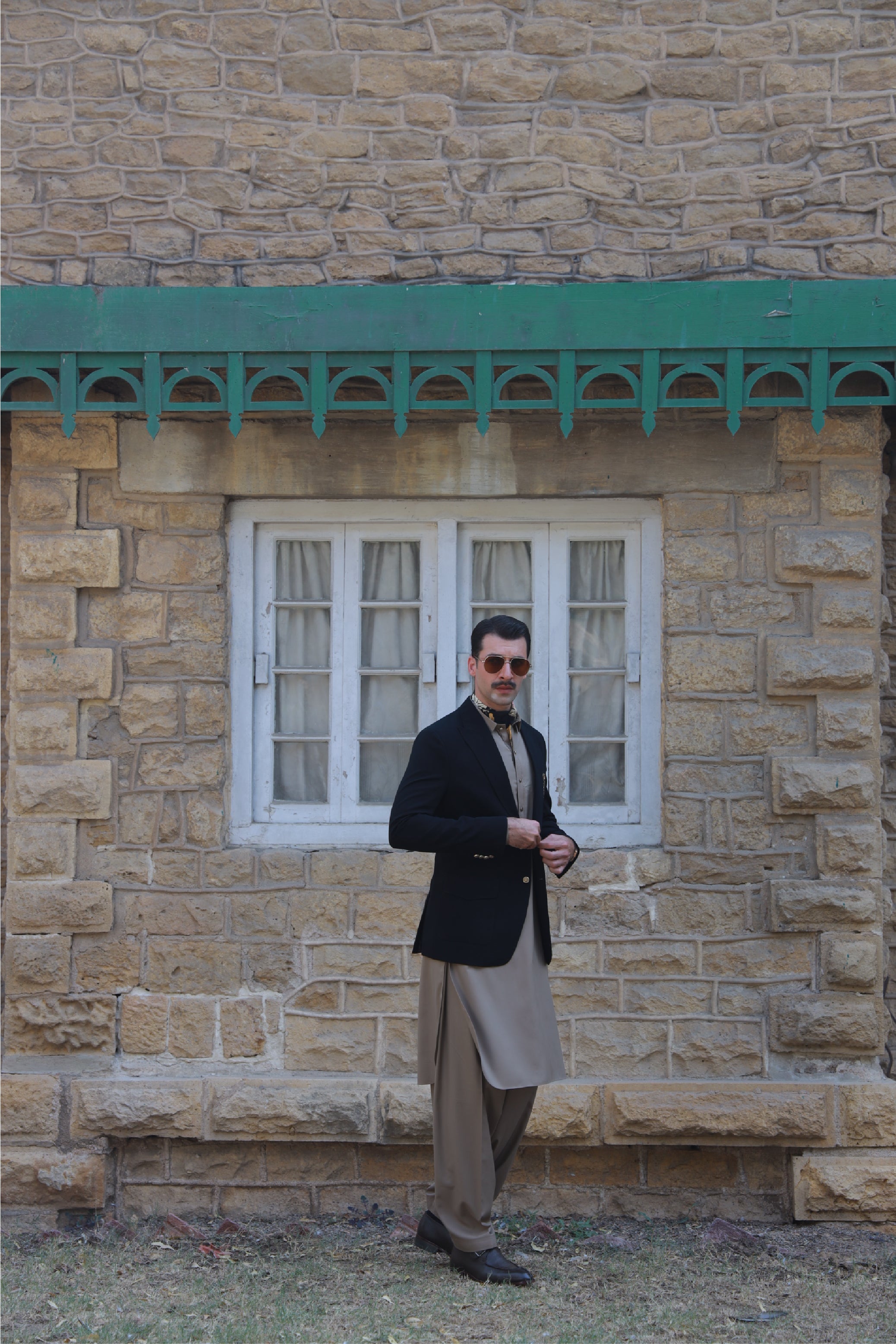 BLACK ARMANI BREASTED BLAZER Humayunalamgir