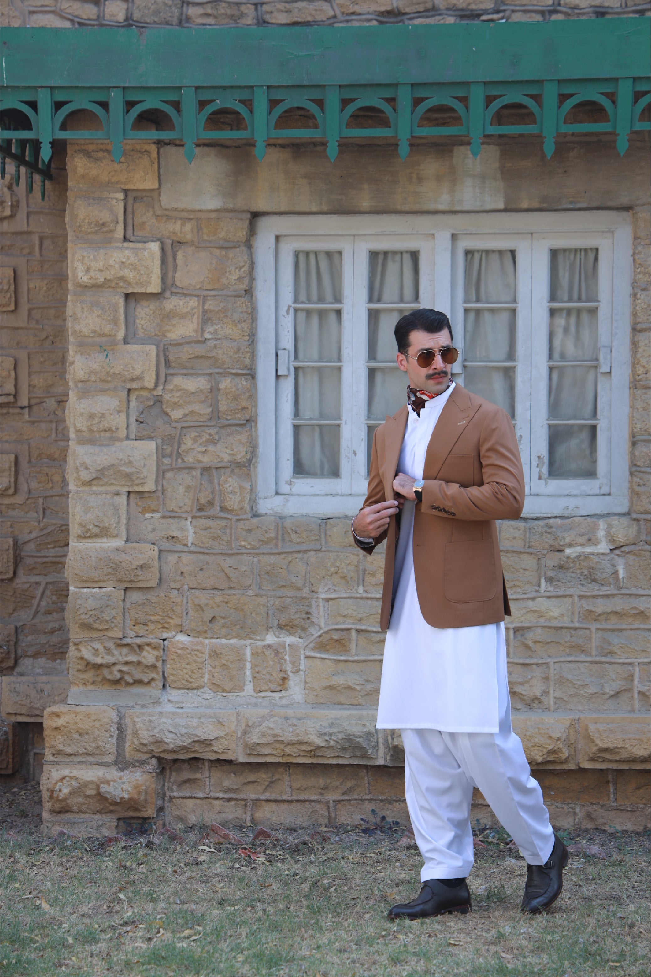TAN BROWN BLAZER Humayunalamgir
