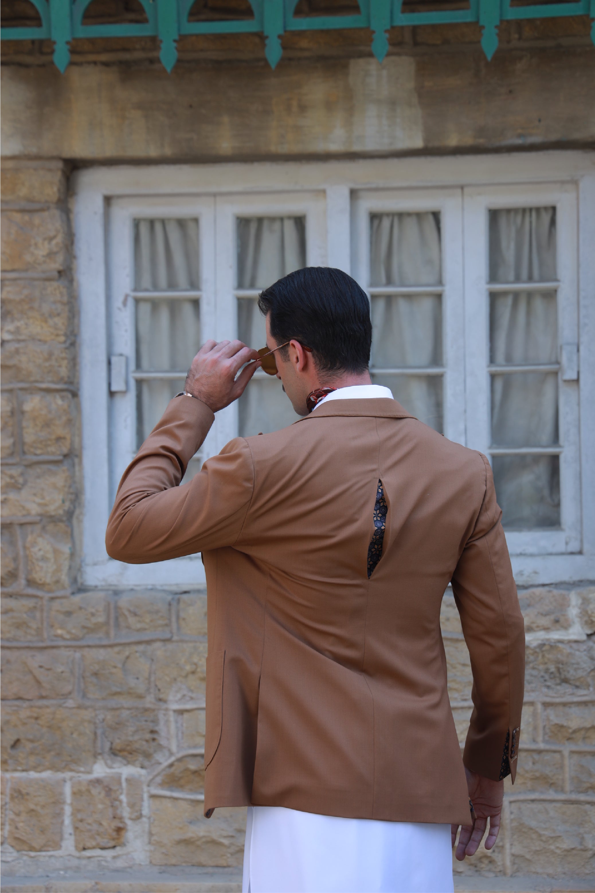 TAN BROWN BLAZER Humayunalamgir