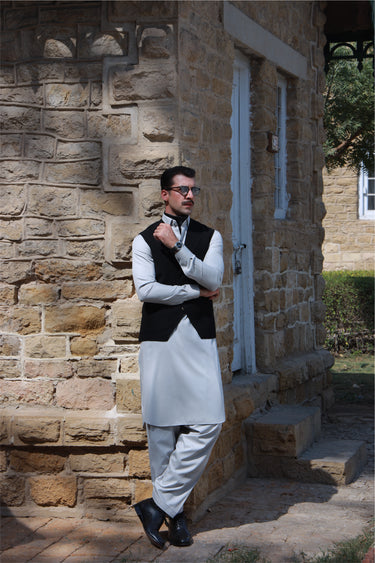 BLACK ARMANI WAIST COAT Humayunalamgir
