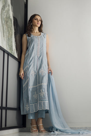 Powder Blue Humayun Alamgir XS 3 Piece