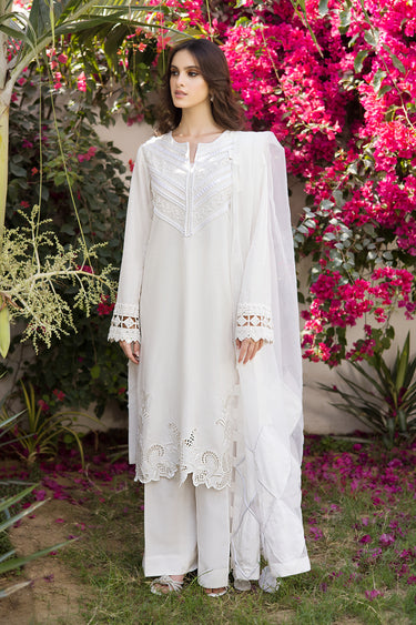 White On White HumayunAlamgir XS 3 Piece
