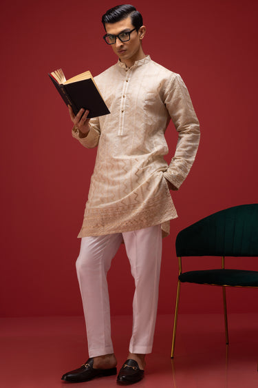 Beige Kurta Pajama Humayun Alamgir S