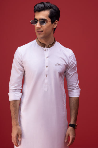 Off White Cotton Kurta Pajama Humayun Alamgir