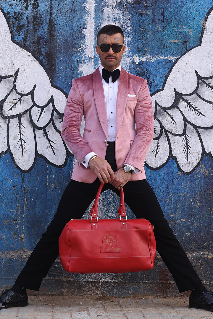 Tea pink velvet Tux – Humayunalamgir