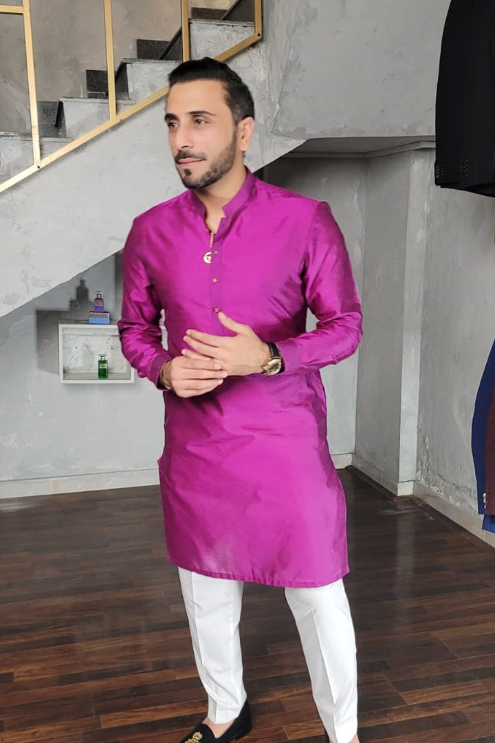 Fuchsia Pink Kurta Pajama HumayunAlamgir