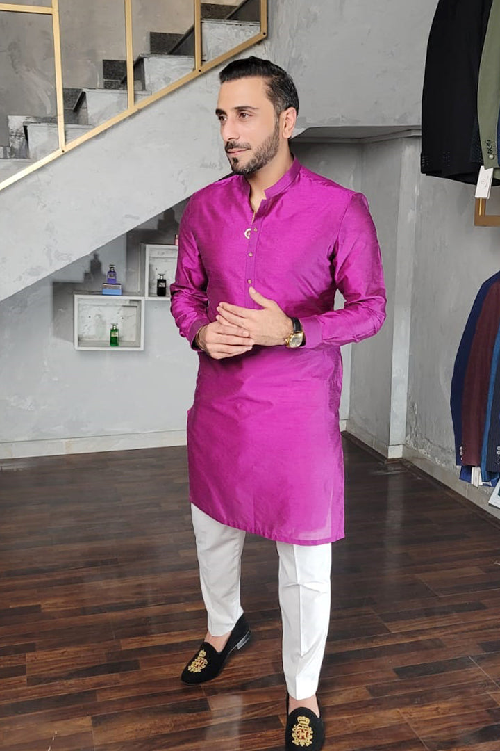 Fuchsia Pink Kurta Pajama HumayunAlamgir S