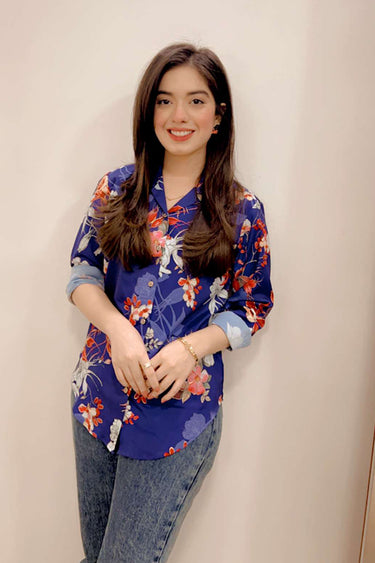 Blue Printed Shirt Humayunalamgir S