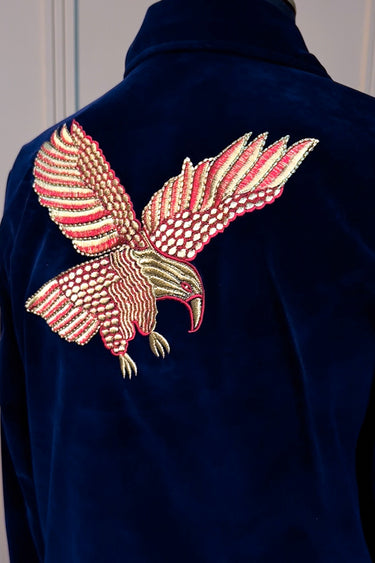 Royal Blue Bomber Jacket humyaunalamgir