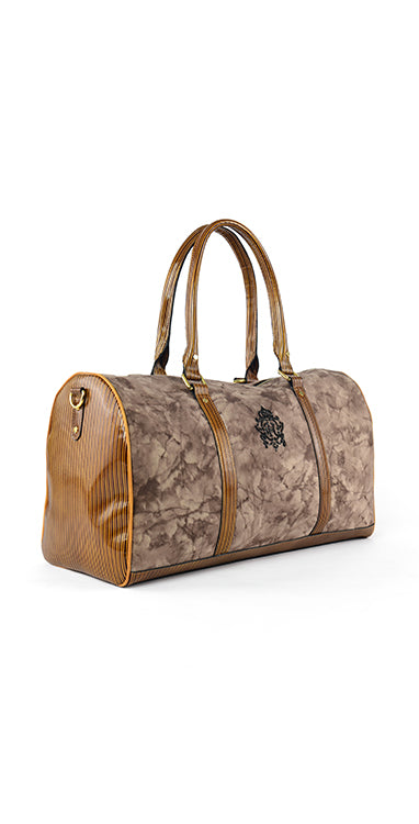 COW LEATHER WITH LINED PRINT Bag humyaunalamgir