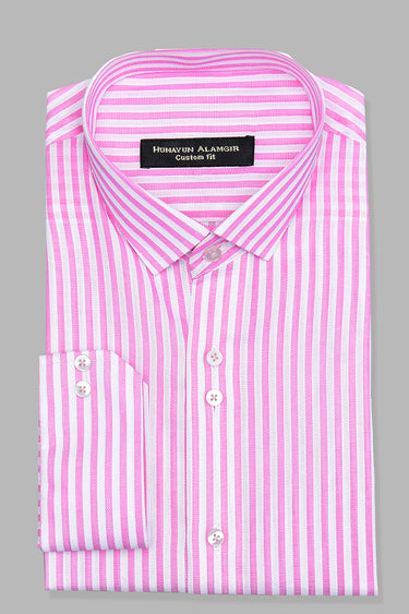 Light Pink Striped Shirt Semi Formal humyaunalamgir S