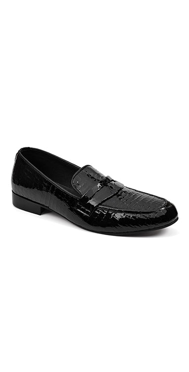 Black Leather Semi Formal Moccasin Shoes humyaunalamgir 40