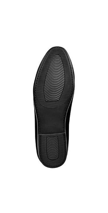 Black Suede Leather Frill With Dori Tussle Shoes humyaunalamgir