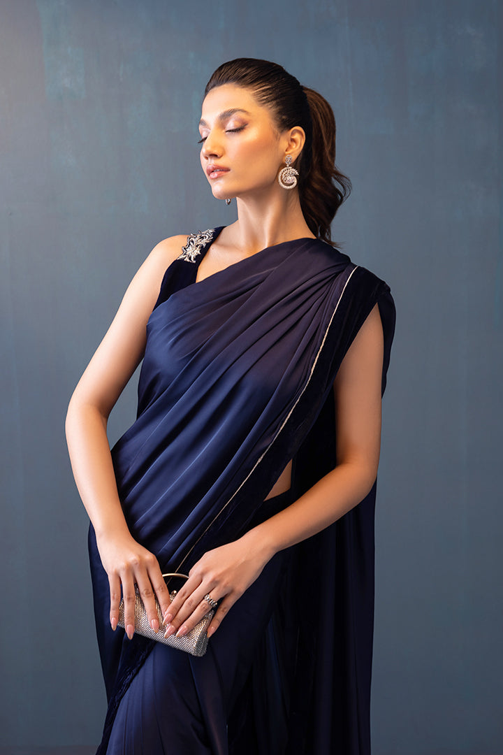 Bleu nuit saari pants Clothing humyaunalamgir