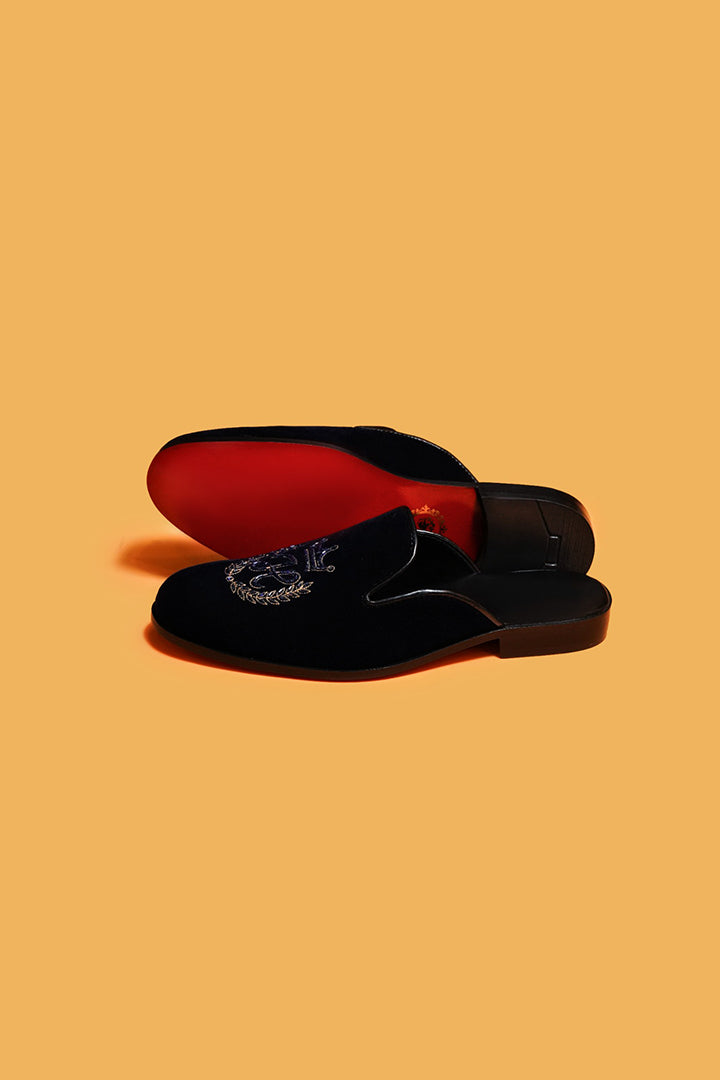 Black Velvet Zapata Shoes