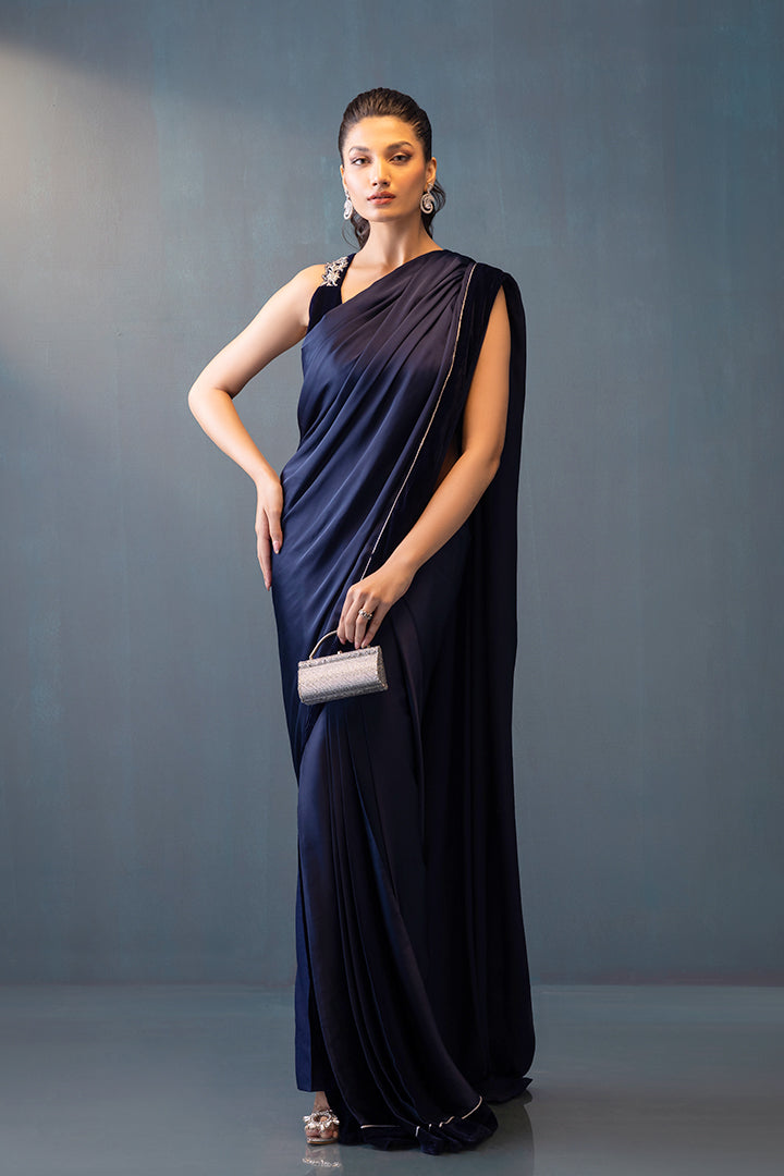 Bleu nuit saari pants Clothing humyaunalamgir