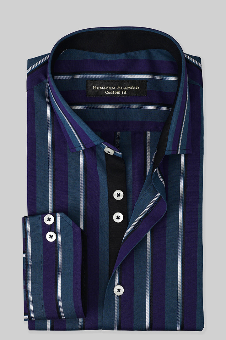 Multi Color Striped Shirt Semi Formal humyaunalamgir