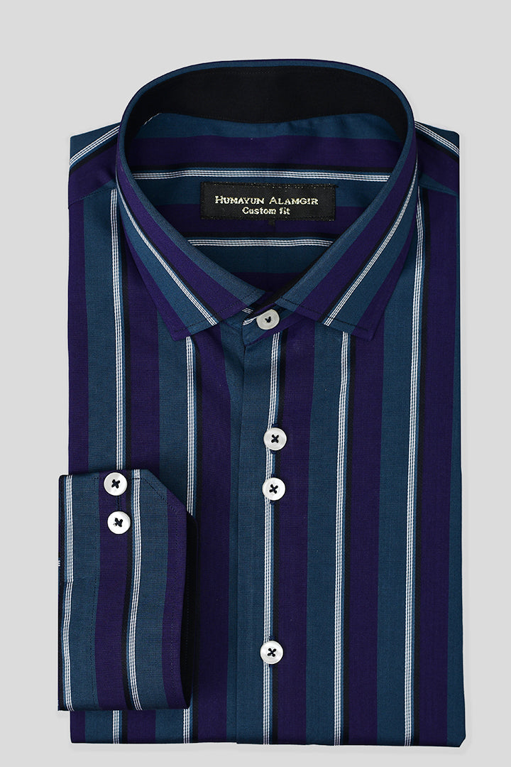 Multi Color Striped Shirt Semi Formal humyaunalamgir S