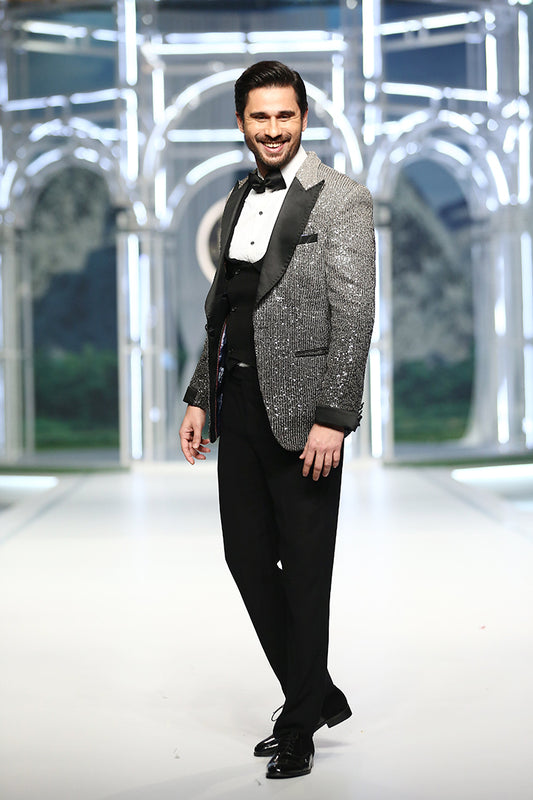 GREY & BLACK DYED SEQUENCE TUX