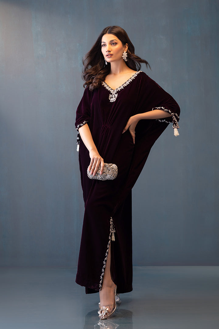Prune kaftan humyaunalamgir XS
