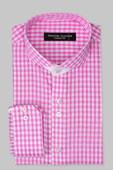 White Pink Checkered Shirt