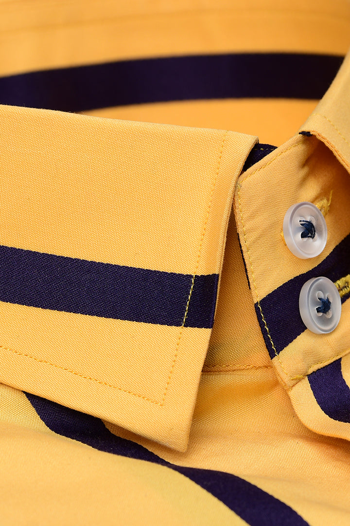Yellow And Black Striped Shirt