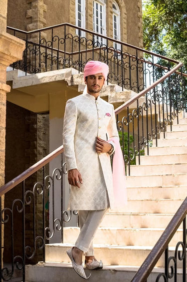 Diamond Sequence Fabric Sherwani