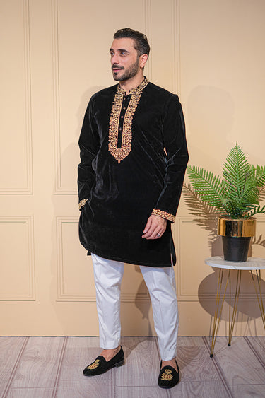 Black Velvet Kurta Pajama