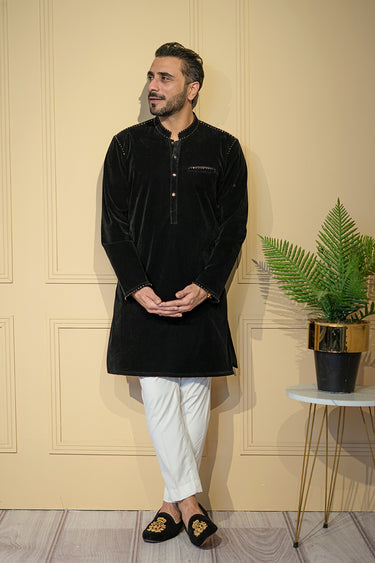 Black Velvet Kurta Pajama