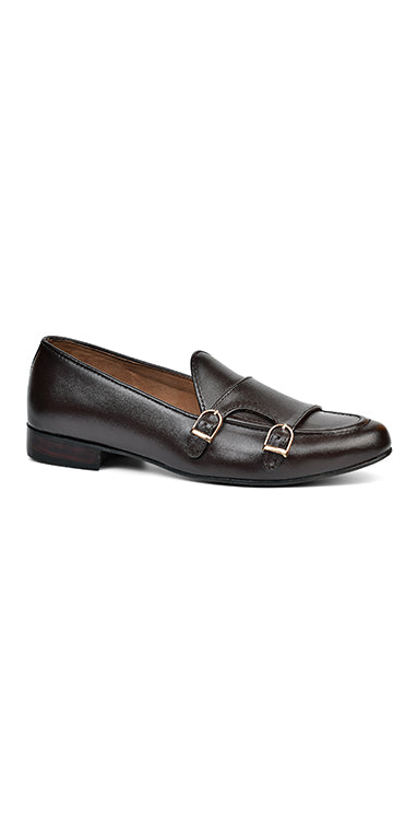 Dark Brown Double Strap Monk Shoes humyaunalamgir 40