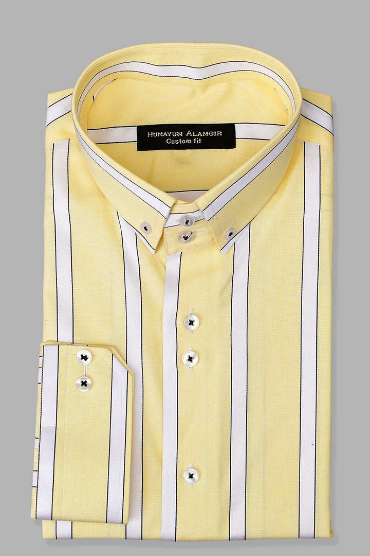 Pale Yellow Striped Shirt