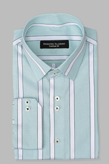 Pastel Green Striped Shirt