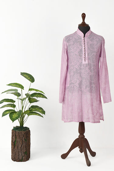 Pink embosed kurta pajama HumayunAlamgir S