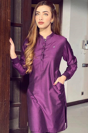 Purple Kurta Pajama Humayun Alamgir XL