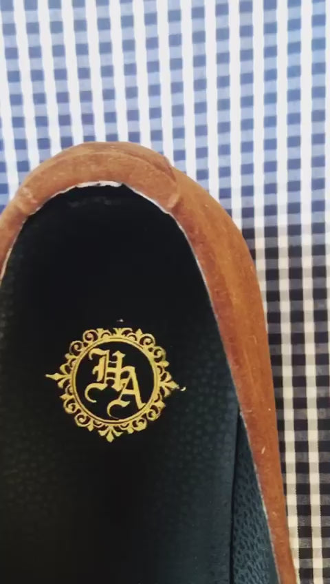 Brown velvet Pumps Humayun Alamgir