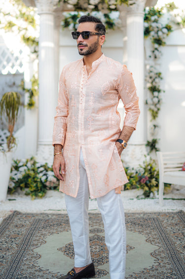 Salmoon Peach Kurta Pajama Humayun Alamgir S