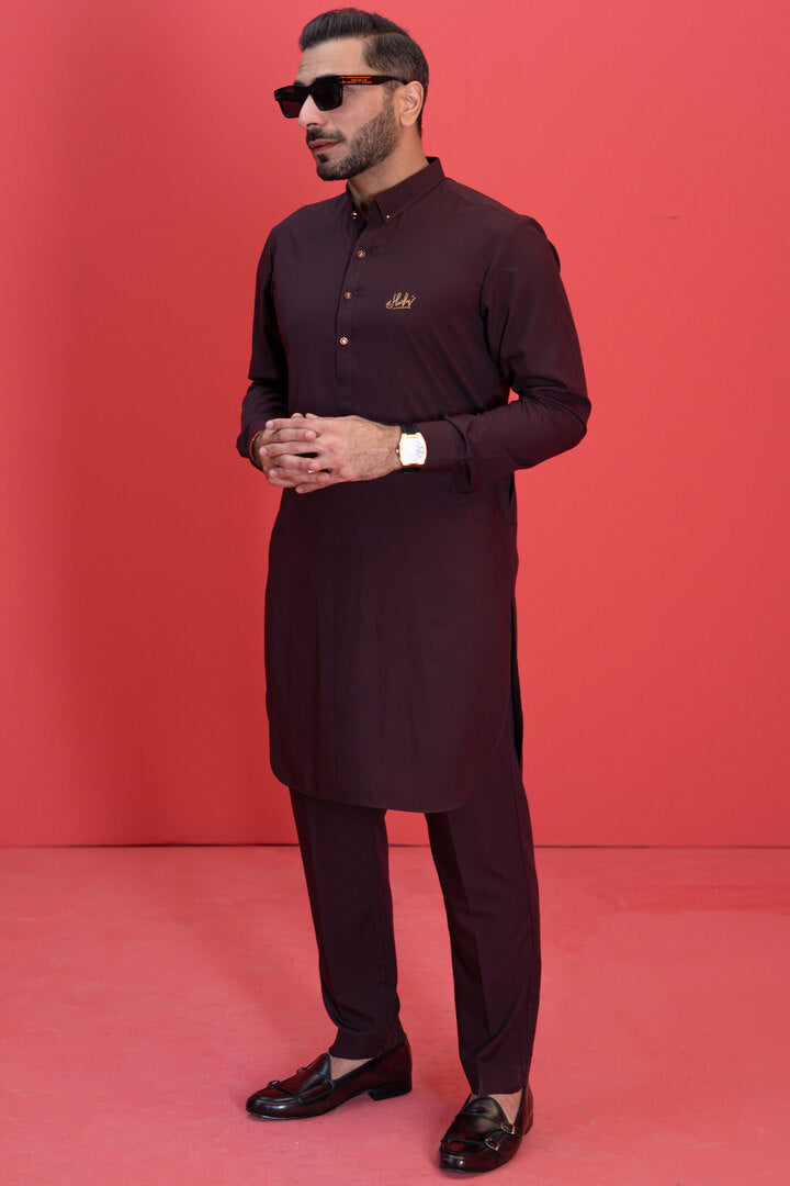 Burgandy Kurta Pajama Humayun Alamgir S