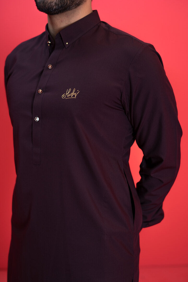 Burgandy Kurta Pajama Humayun Alamgir